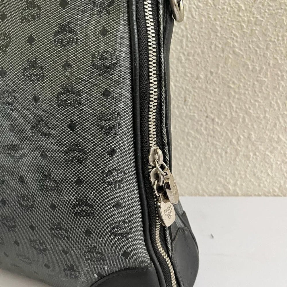 MCM Black and Gray Monogram Briefcase